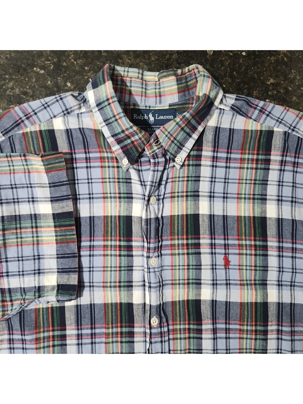 Polo Ralph Lauren Blake Button Down Shirt Classic Short Sleeve Madras Plaid XL